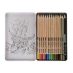 مداد رنگی ۳+۱۲ رنگ فلزی آریا مدل 3021 - Image 2