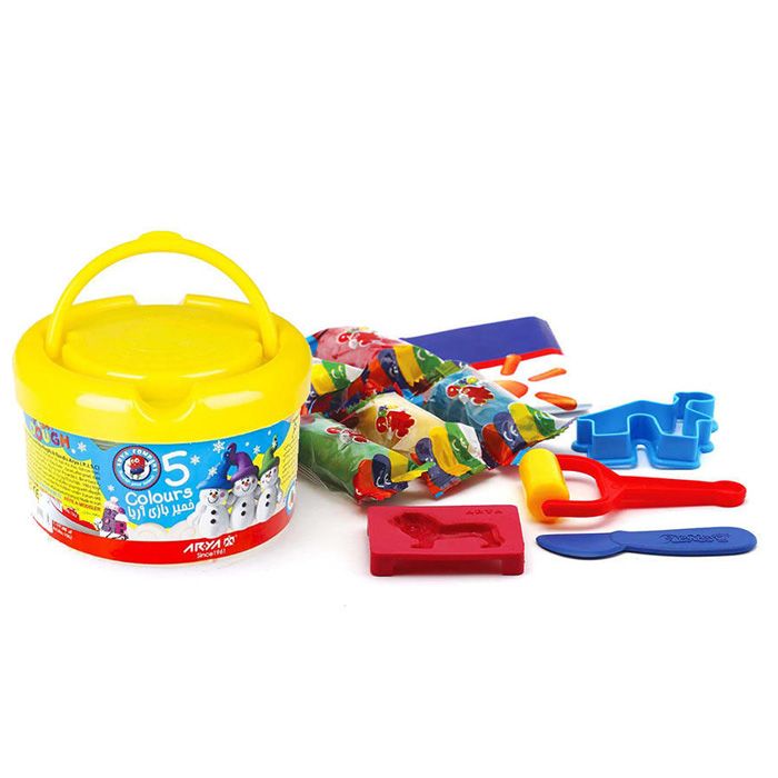 خمیربازی 5 رنگ سطلی آریا مدل 1062 خمیربازی 5 رنگ سطلی آریا مدل 1062 - Image 1