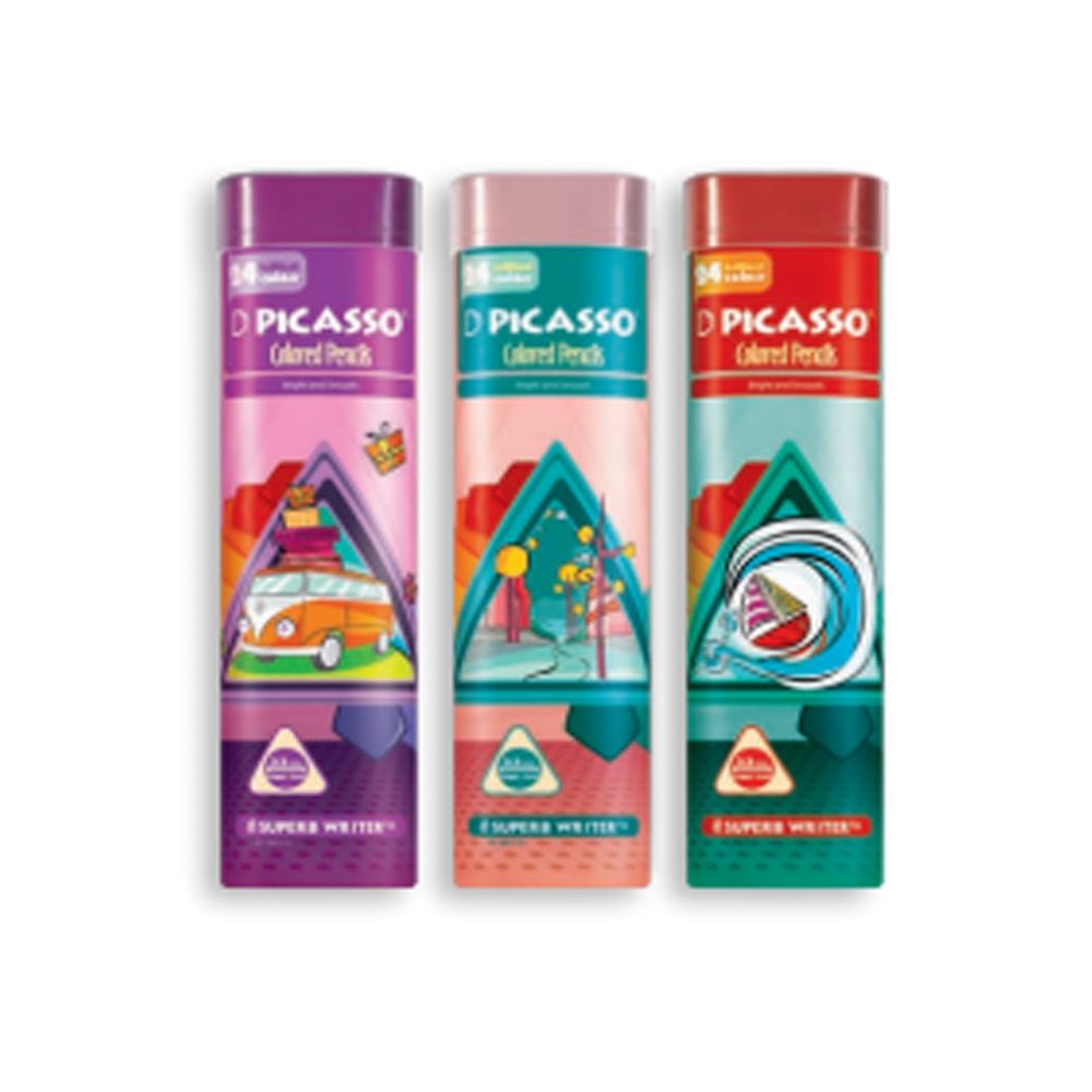 مدادرنگی-24-رنگ-سه-گوش-فلزی-پیکاسو--4 مدادرنگی 24 رنگ سه گوش فلزی پیکاسو - Image 1