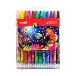 مداد شمعی پیچی 12 رنگ اونر