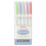 ماژیک علامت زن 5 رنگ مدل Mildliner زبرا - Image 3