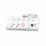 محافظ برق کامپیوتر، تلویزیون و سیستم صوتی سپید 7 خانه با کابل 2 متری - Image 2